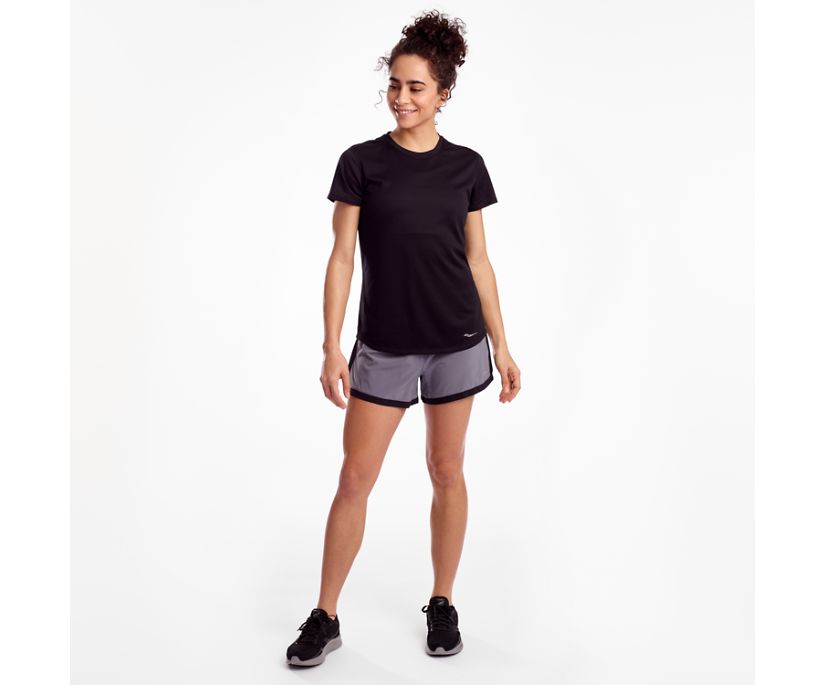 Saucony Stopwatch Short Sleeve Women's Shirts Black | Canada 300FDNM